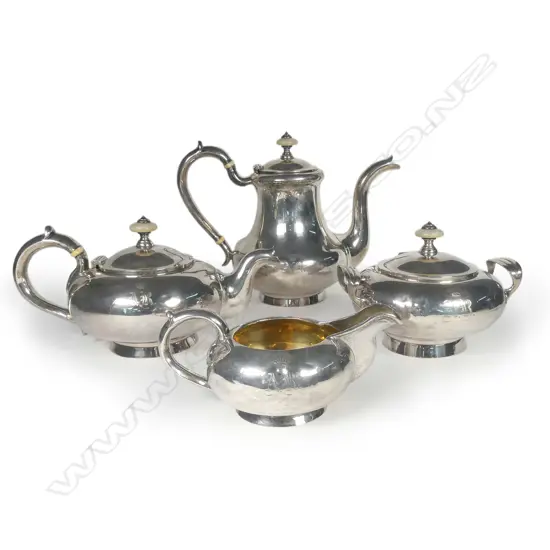 A 19thC Russian silver four-piece tea and coffee set