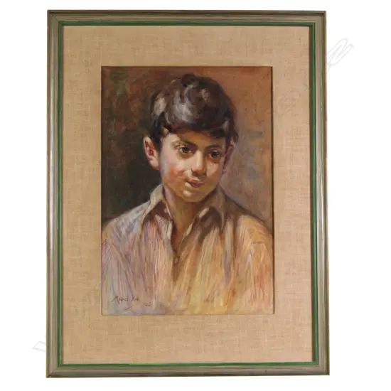 Mabel Hill (NZ/UK 1872-1956) Portrait of a young boy