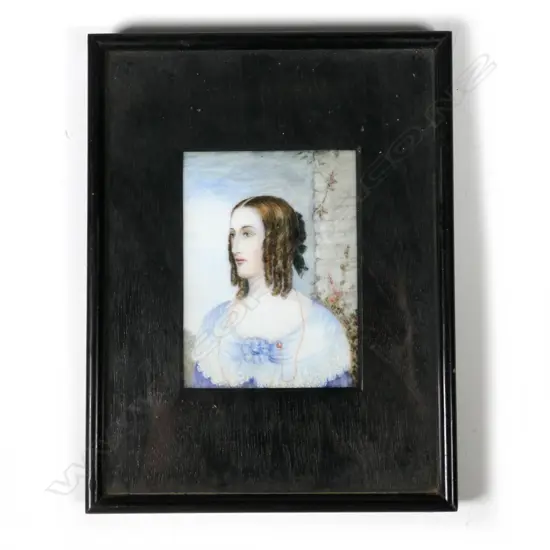 A portrait miniature on milk glass