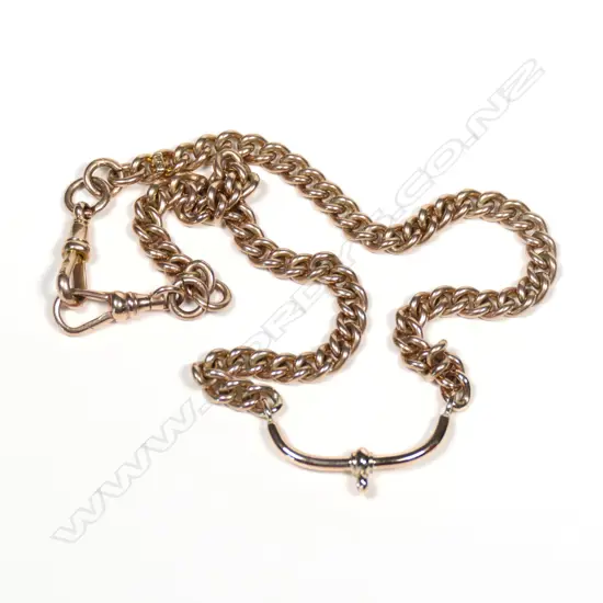 A 9ct rose gold curb link chain