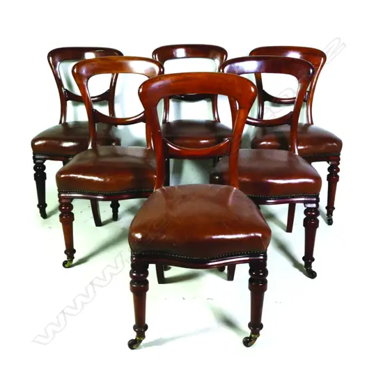 A set of six Victorian mahogany Admiralty dining chairs
