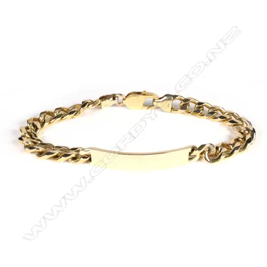 A 10ct yellow gold I.D. bracelet
