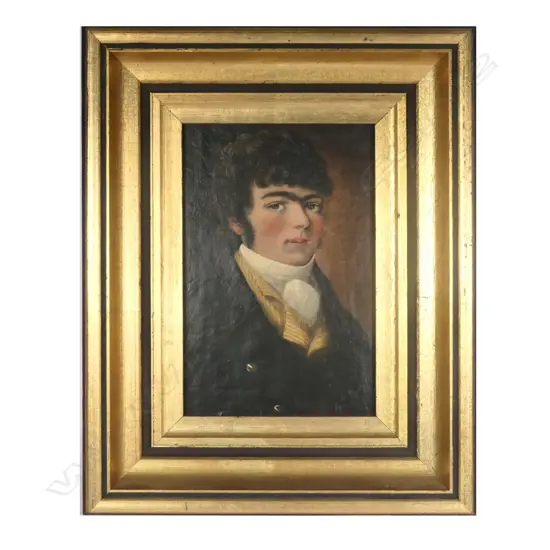 A Regency miniature oil portrait of a man
