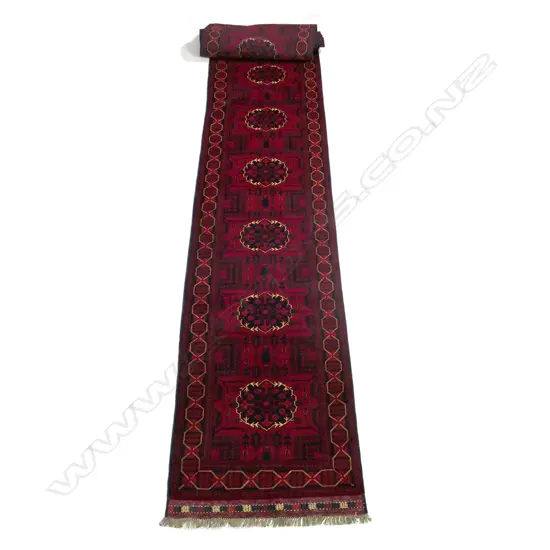 An Afghan Khamyab hand knotted runner