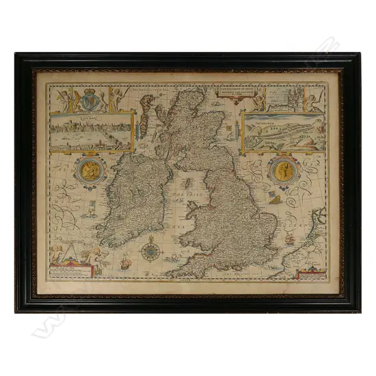 A 17thC map by John Speed 'The Kingdome of Great Britaine and Ireland'