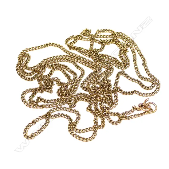 An early 20thC 15ct yellow gold muff chain
