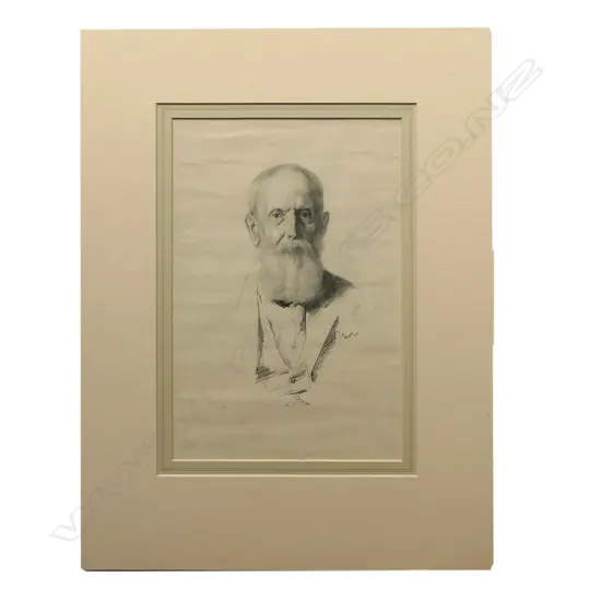 Harry Linley Richardson (1878-1947), portrait of a bearded gent, pencil on paper, unsigned, 330 x 220mm. Provenance: Ex. the artist’s Wellington art dealer.