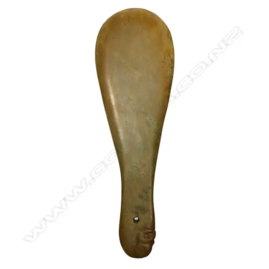 An unusual raukaraka pounamu mere,