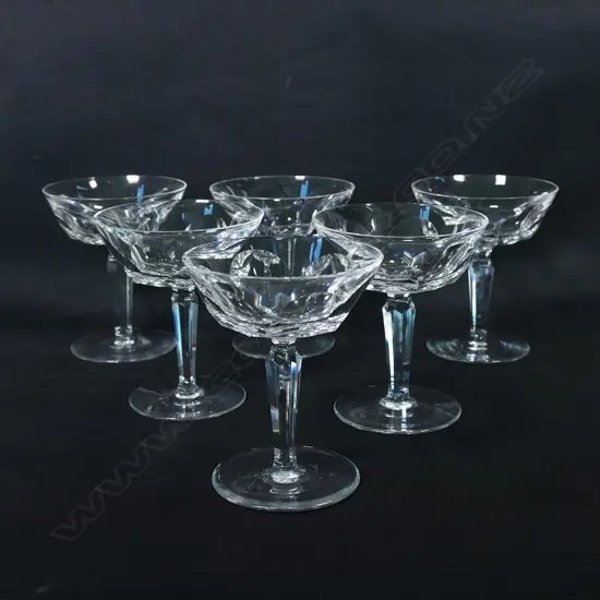A set of six Waterford champagne coupes,