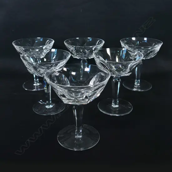 A set of six Waterford champagne coupes,