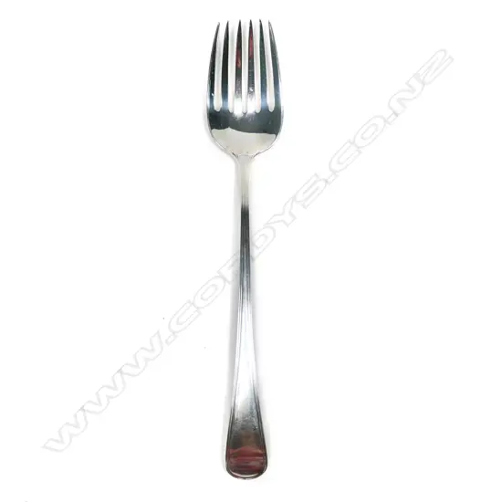 A William IV silver serving fork, thread edged,