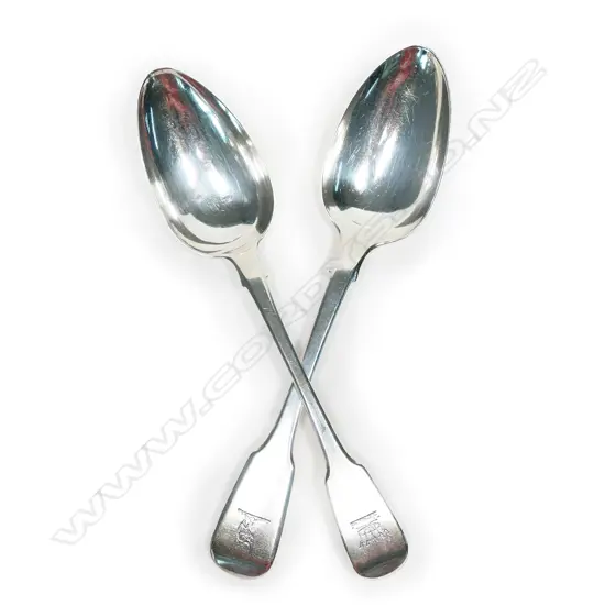 Two George III silver tablespoons,