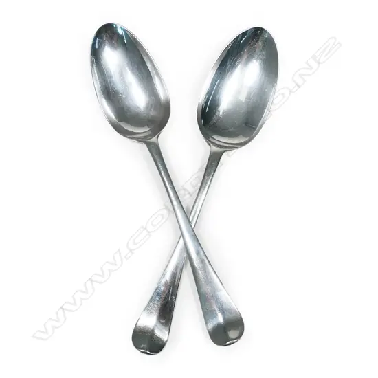 A pair of George III silver, Hanovarian pattern tablespoons,