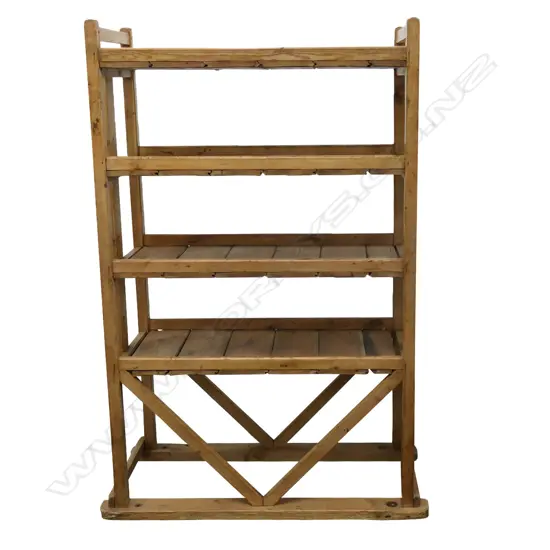 A 19thC country pine baker's rack,