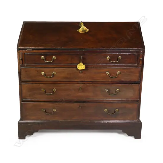 A Georgian mahogany fall front bureau