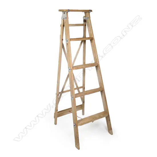 An early 1900s country pine step ladder,