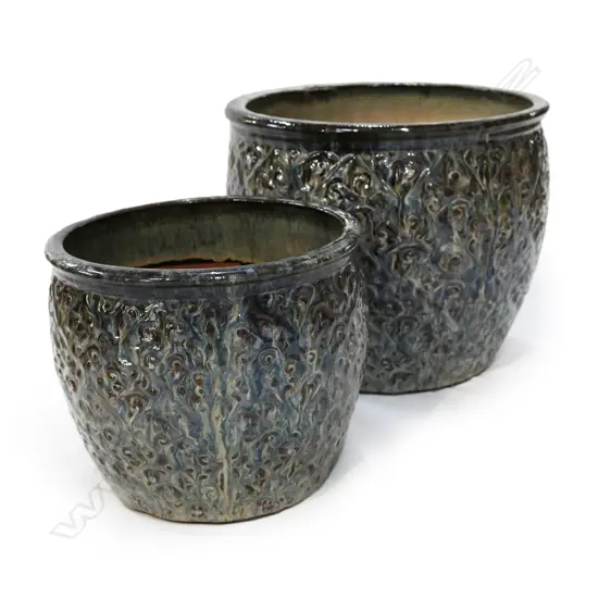 Two pottery garden pots,