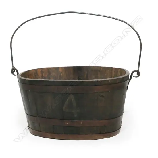 An old oak coopered bucket,