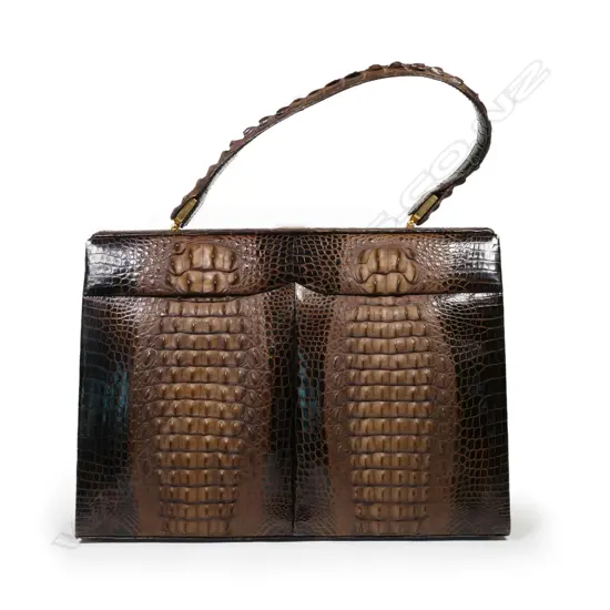 A vintage crocodile handbag,
