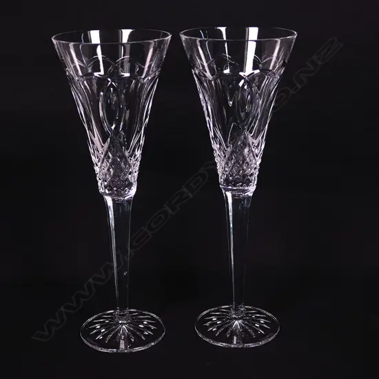 A pair of Waterford crystal large champagne 'toasting' flutes,