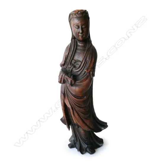 A Chinese hardwood figure of Kuanyin,