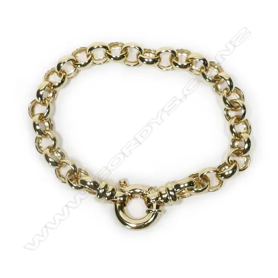 A 9ct gold belcher link bracelet,