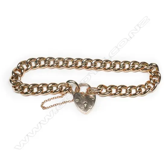 A c.1900 9ct rose gold curb link bracelet,