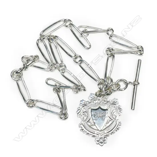 A c.1900 silver fob chain,