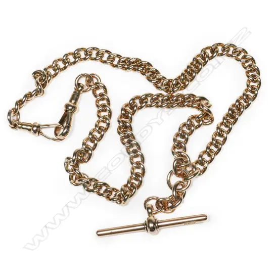 A good c.1900 9ct gold curb link fob chain,
