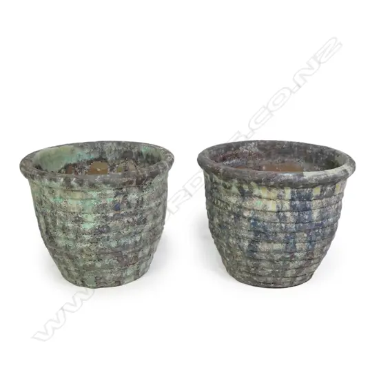 A pair of large garden pots,