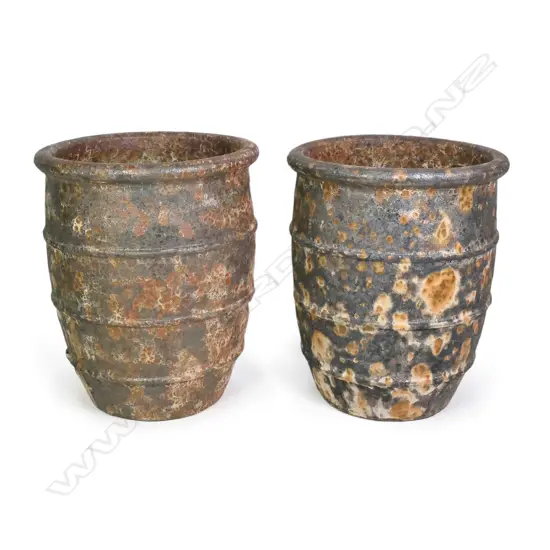 A pair of large garden pots,