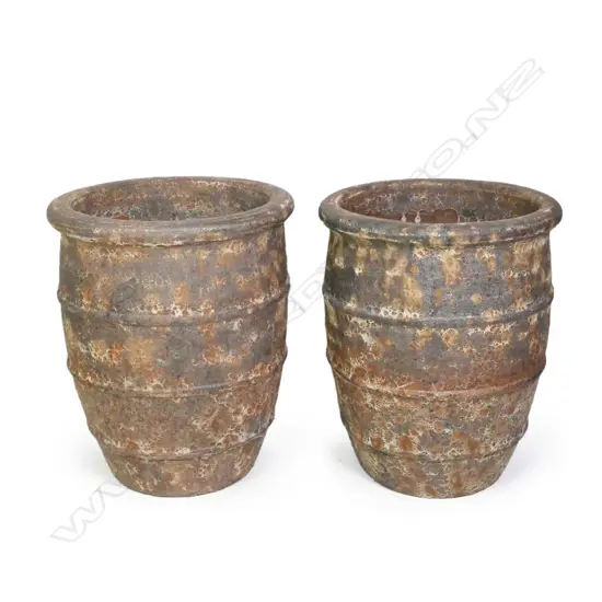 A pair of large garden pots,