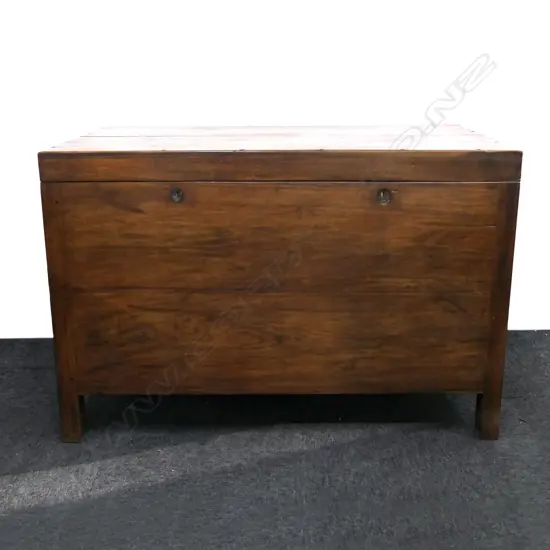 A 19thC large Anglo-Indian rosewood plain trunk,