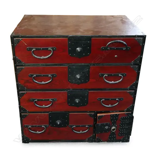 A 19thC Japanese Ko-Dansu bedside chest,