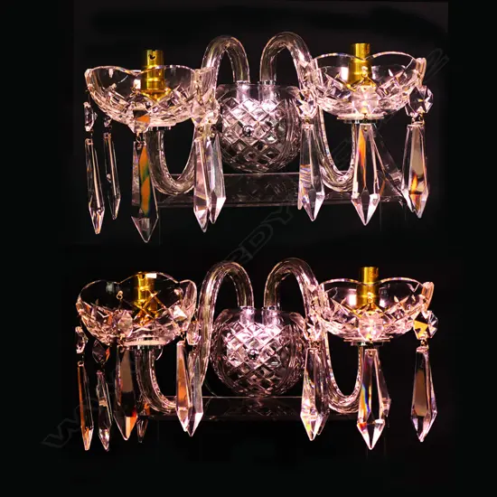 A pair of Waterford crystal wall sconces,