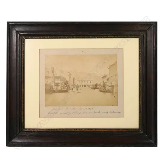 Burton Brothers original albumen photographic print of Queenstown in flood