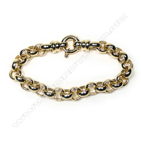 A 9ct gold belcher link bracelet,