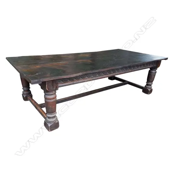 A very large oak refectory table,