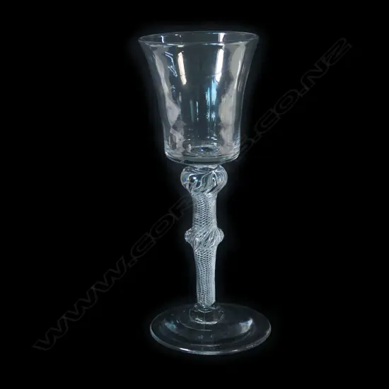 An antique multi air twist stem drinking glass,