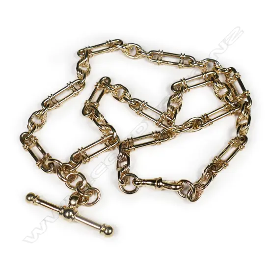 A 9ct gold fob chain,