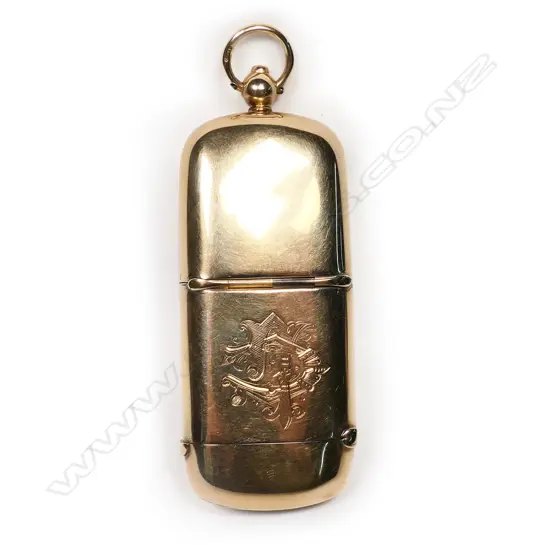 A late Victorian 15ct yellow gold combination vesta / sovereign case,