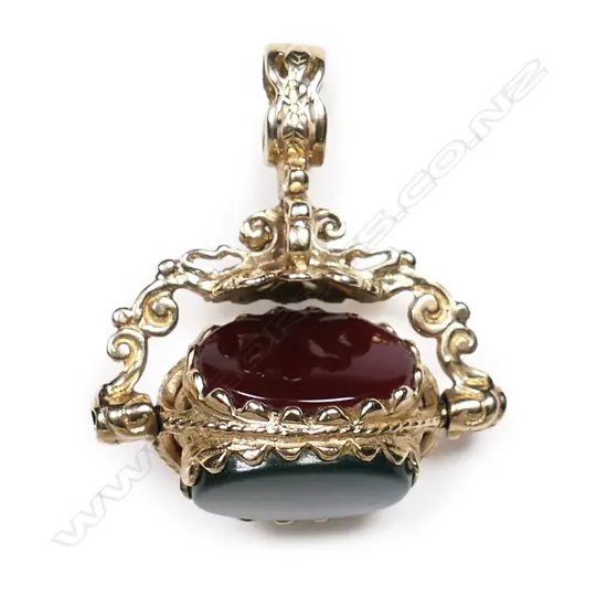 A 9ct gold antique style fancy fob spinner,