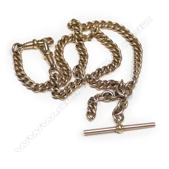 A c1900 9ct rose gold albert chain,