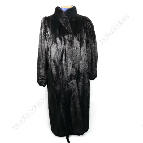 A French black mink fur coat,