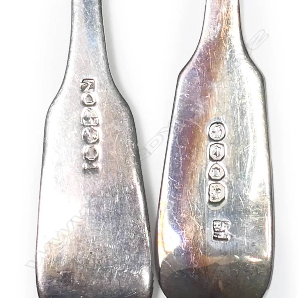 Twenty-four silver forks and spoons, fiddle pattern, Image 1++