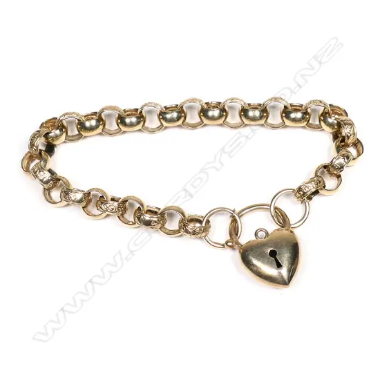 A 9ct yellow gold belcher link bracelet,