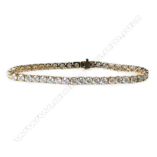 #A 14ct gold and diamond tennis bracelet