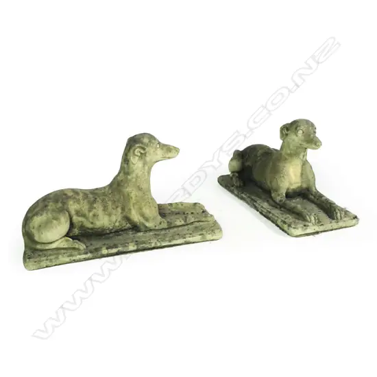 A pair of Church Stone greyhounds,