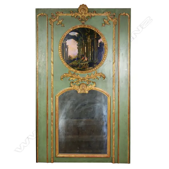 An impressive French trumeau mirror,