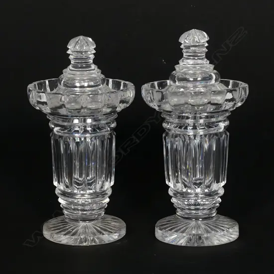 A pair of small Regency cut glass sweet meat dishes,